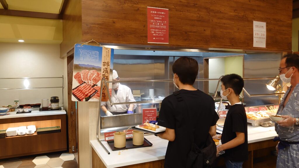 ライブキッチンの牛肉