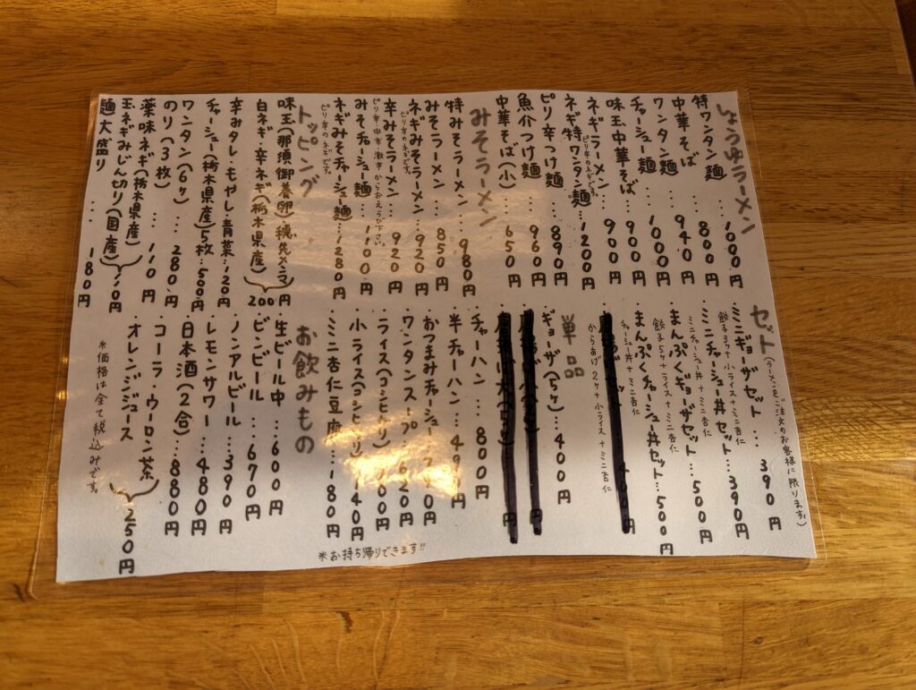 こころのメニュー